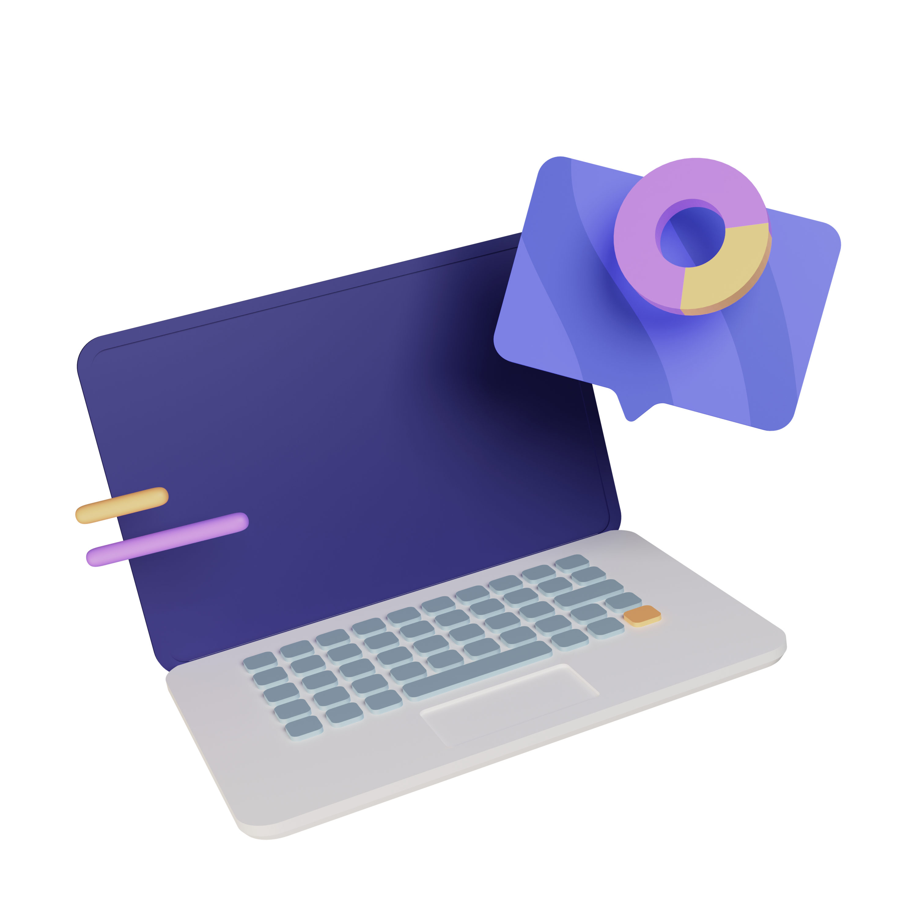 purple laptop illustration